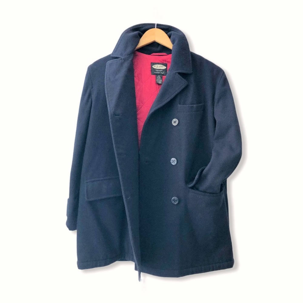 Old Navy Double Breasted Classic Navy Blue Wool Peacoat, sz. XS